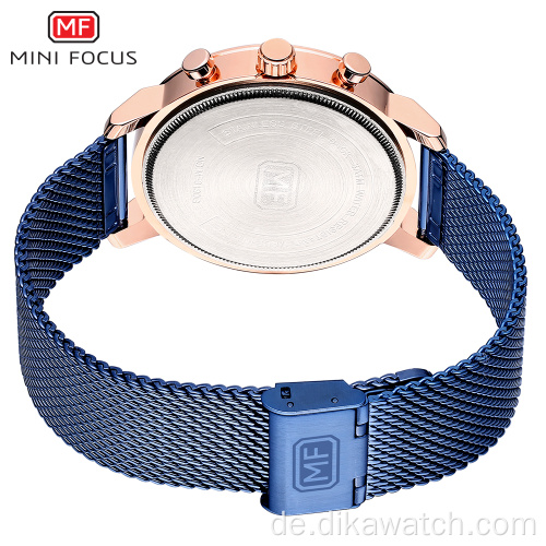 MINIFOCUS Herren Luxus Mesh Strap Business Quarzuhren Top Marke Military Sport Armbanduhr Mann Relogio Masculino Uhr 0190